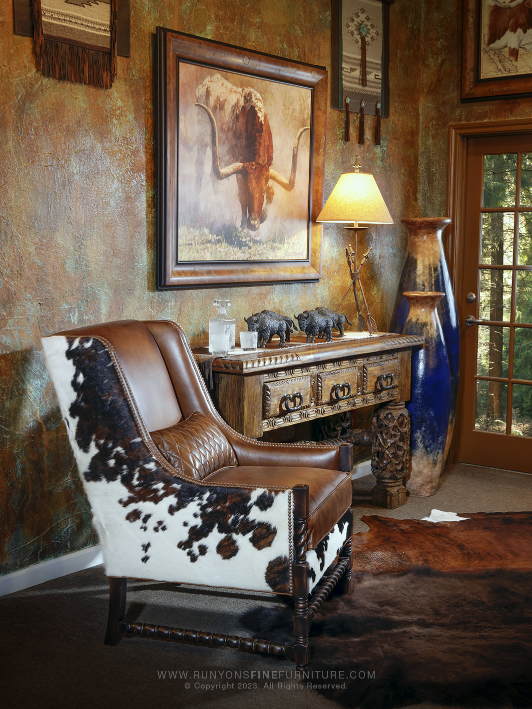 Wild West Cowhide Leather Accent Chair – Runyon's Fine Furniture