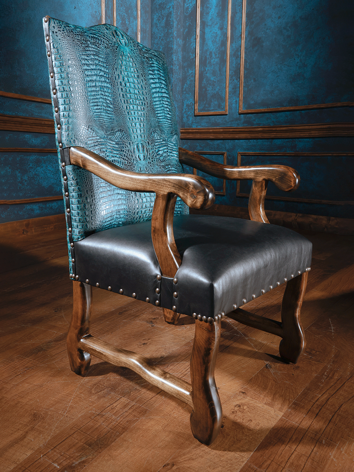 Royal Blue Leather Dining Chair