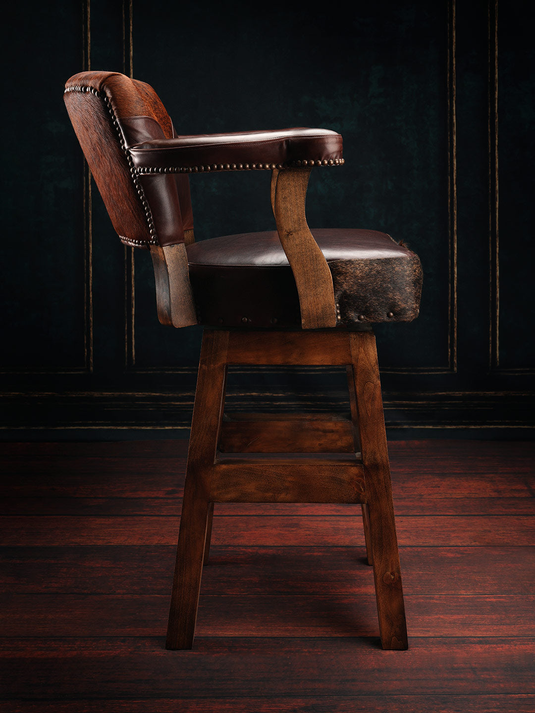 Leather cowhide on sale bar stools