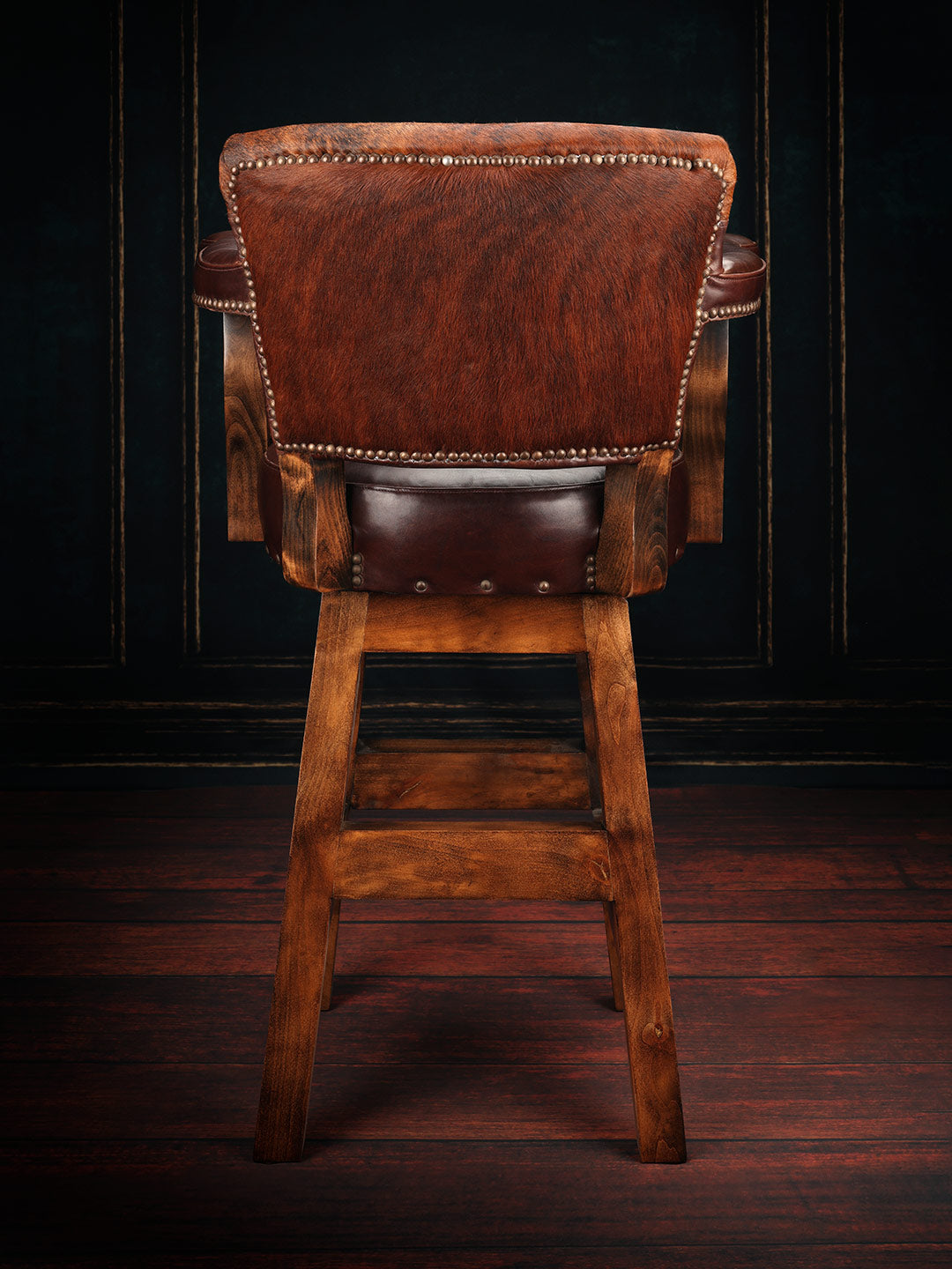 brindle cowhide western bar stool