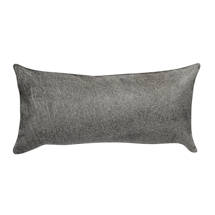 Solid Grey Brindle Cowhide Pillow