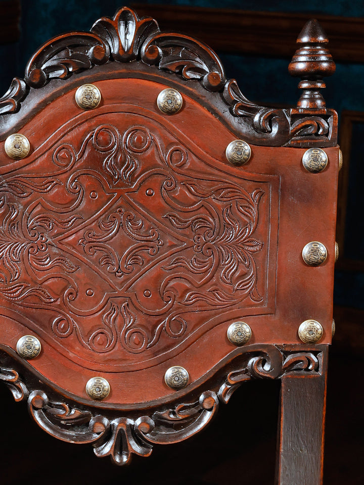 western style embossed leather bar stool