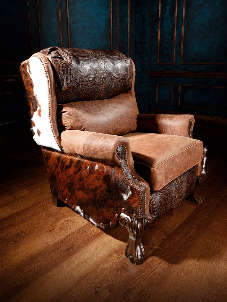 Bushwacker Leather & Cowhide Recliner – Runyon's Fine Furniture