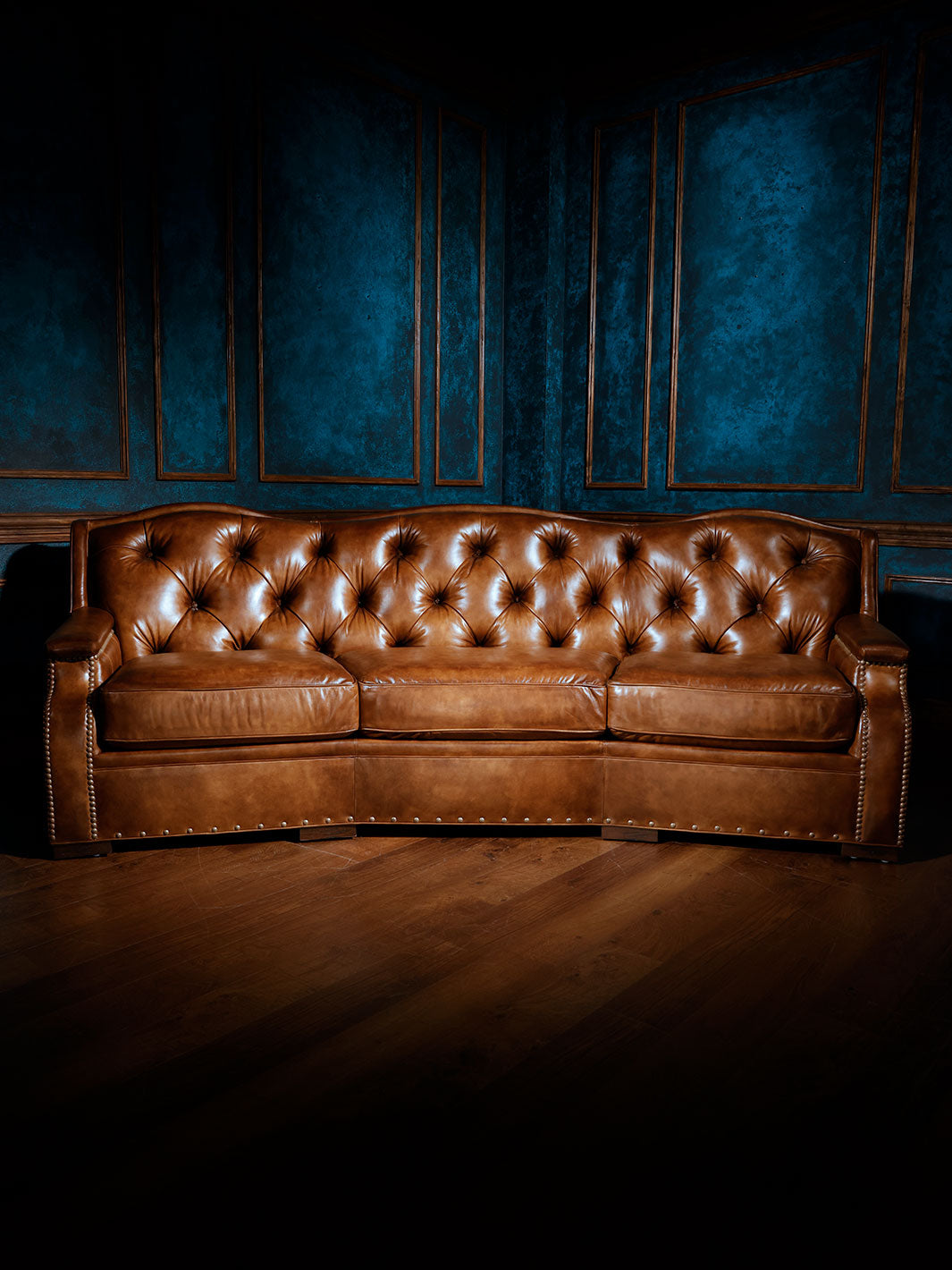 Chestnut Western Leather Sofa