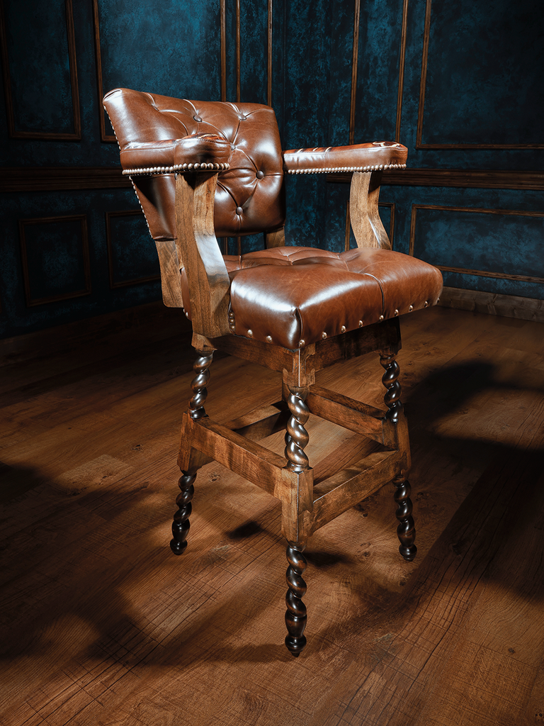 Cattle Branded Chisum Western Bar Stool Runyon s Fine Furniture