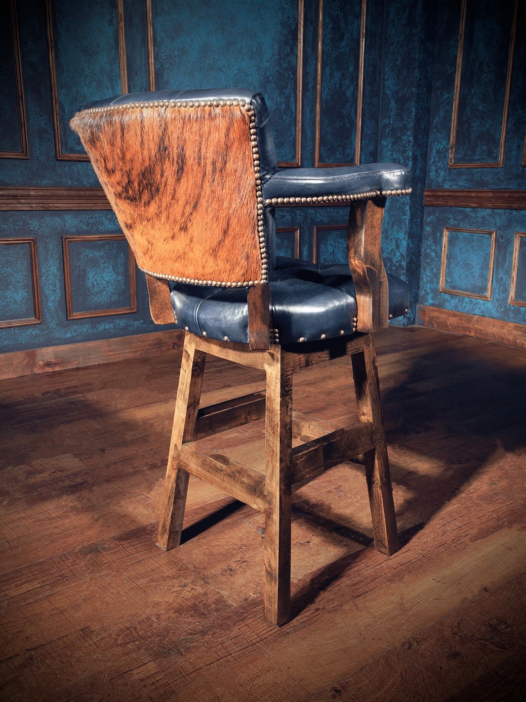 Blue Timber Stool La Jolla Blue Leather Bar Stool – Runyon's Fine Furniture