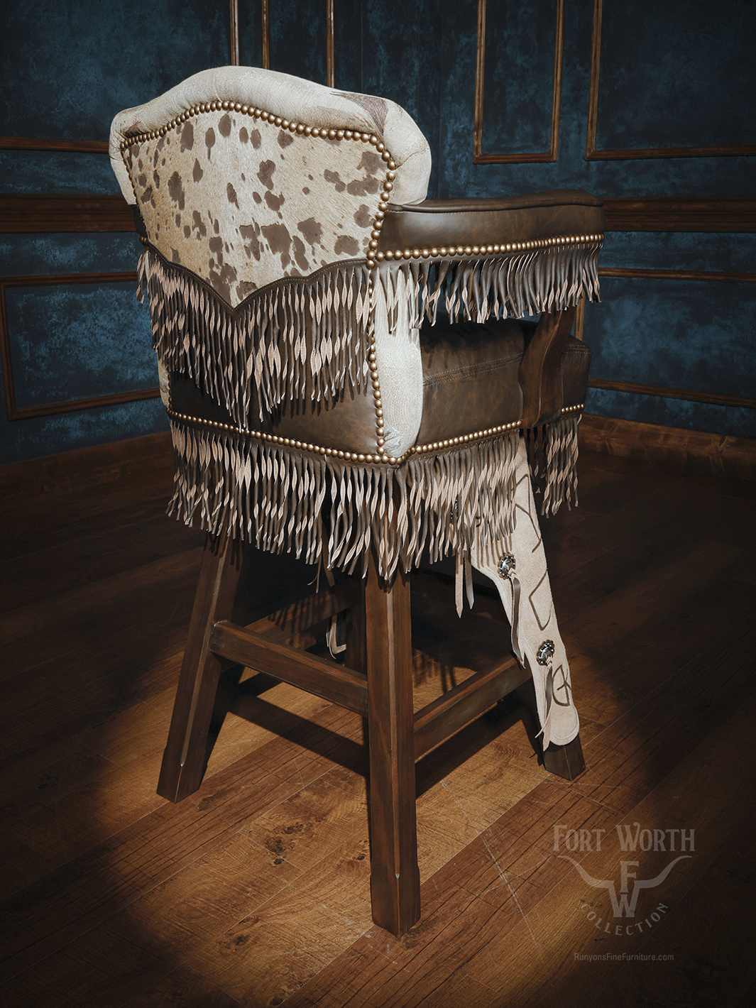 western cowhide barstool