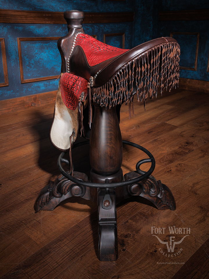 Blazing Red Saddle Bar Stool