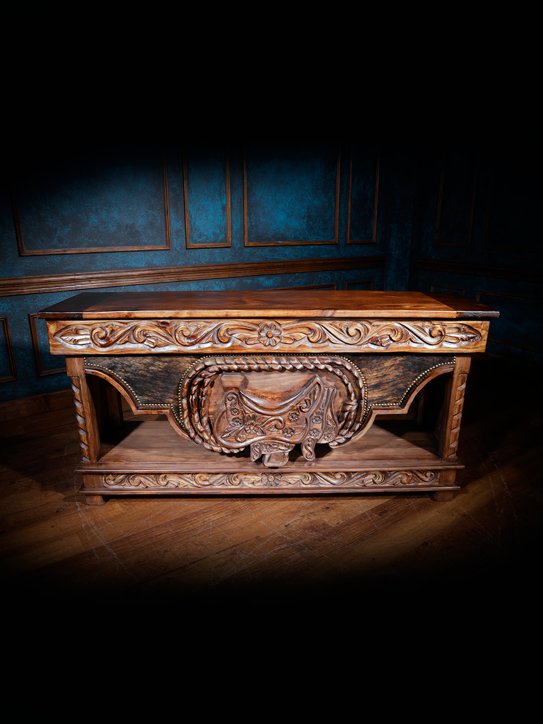 Saddle Trunk Console Table