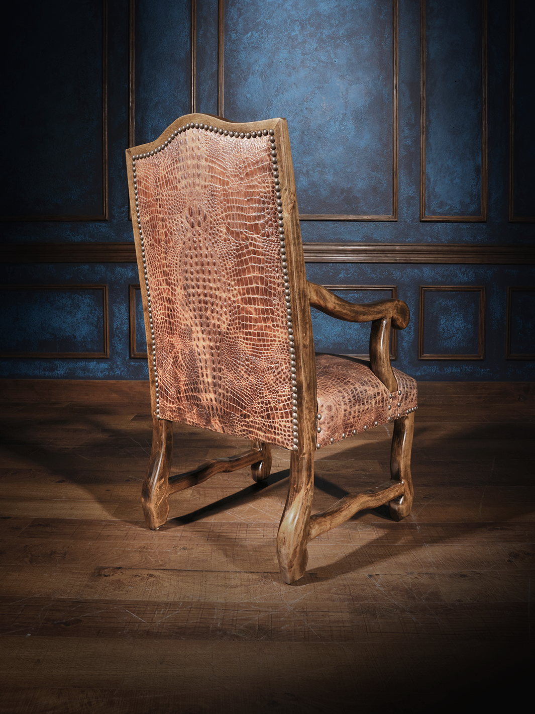 Axis & Gator Embossed Leather Arm Chair