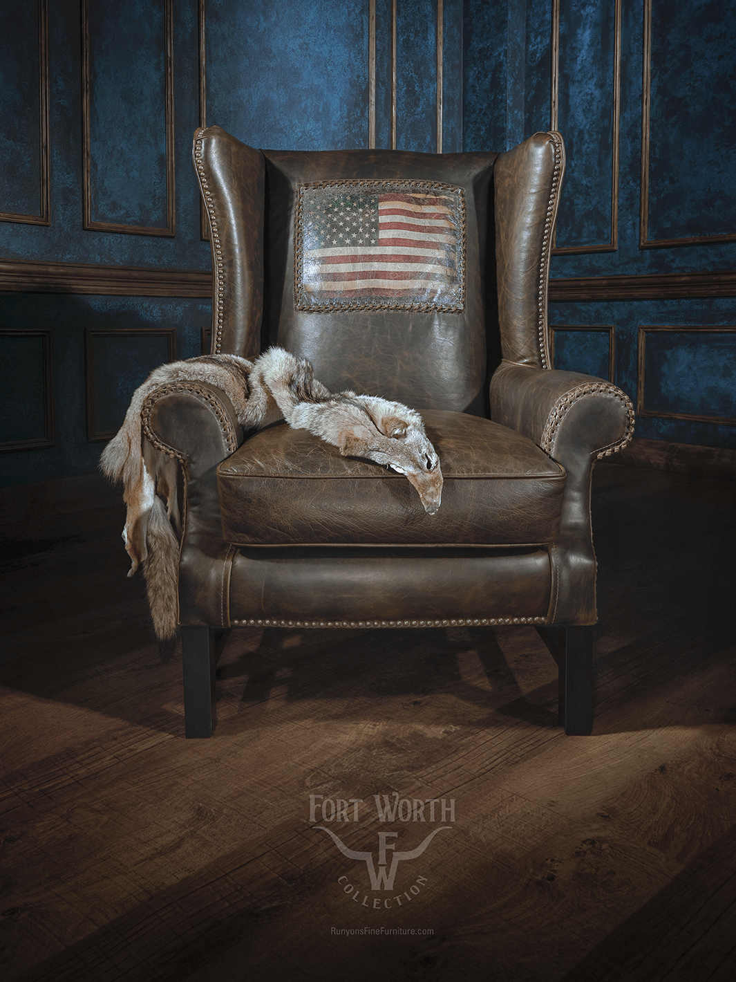 Stars & Stripes Leather Accent Chair