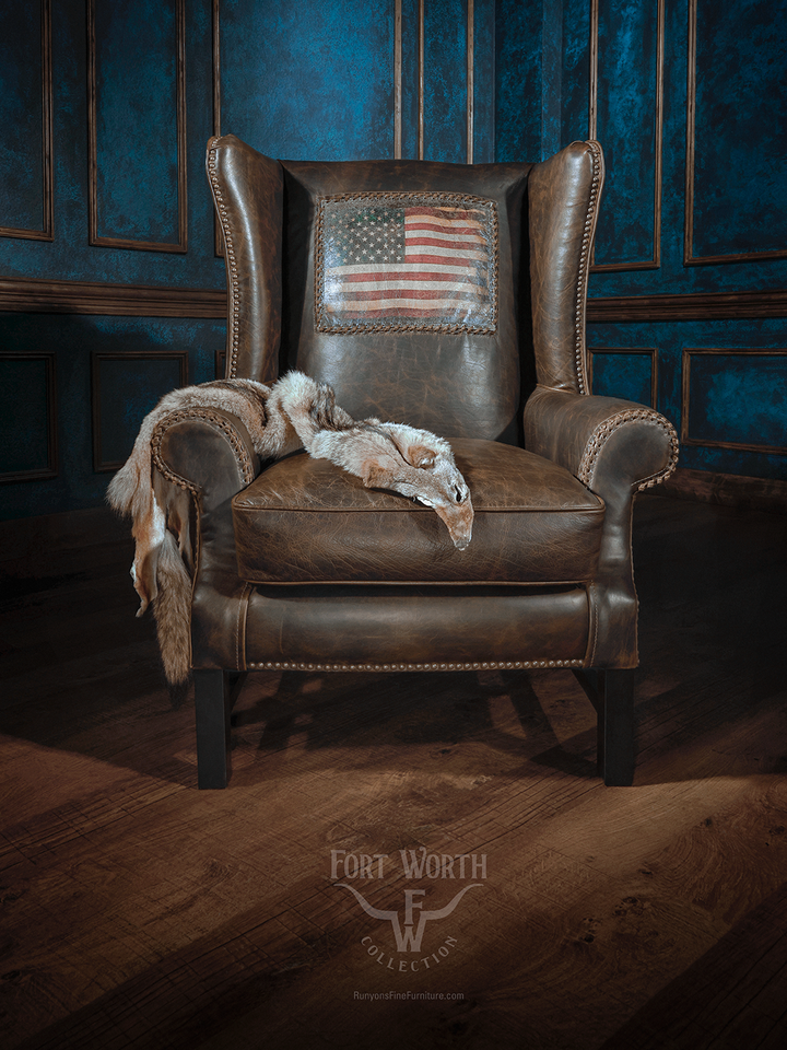 Stars & Stripes Leather Accent Chair