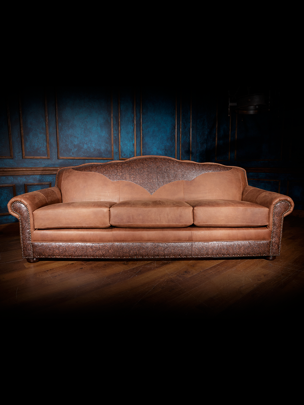 True Grit Western Leather Sofa Runyon