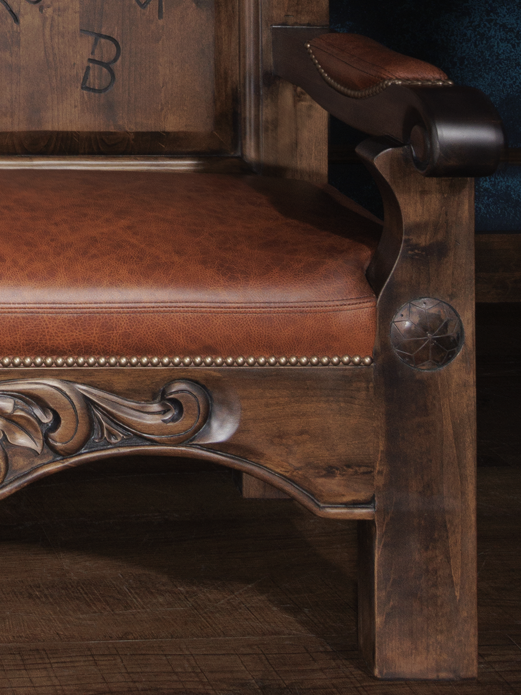 Cattleman’s Leather Hall Tree Bench