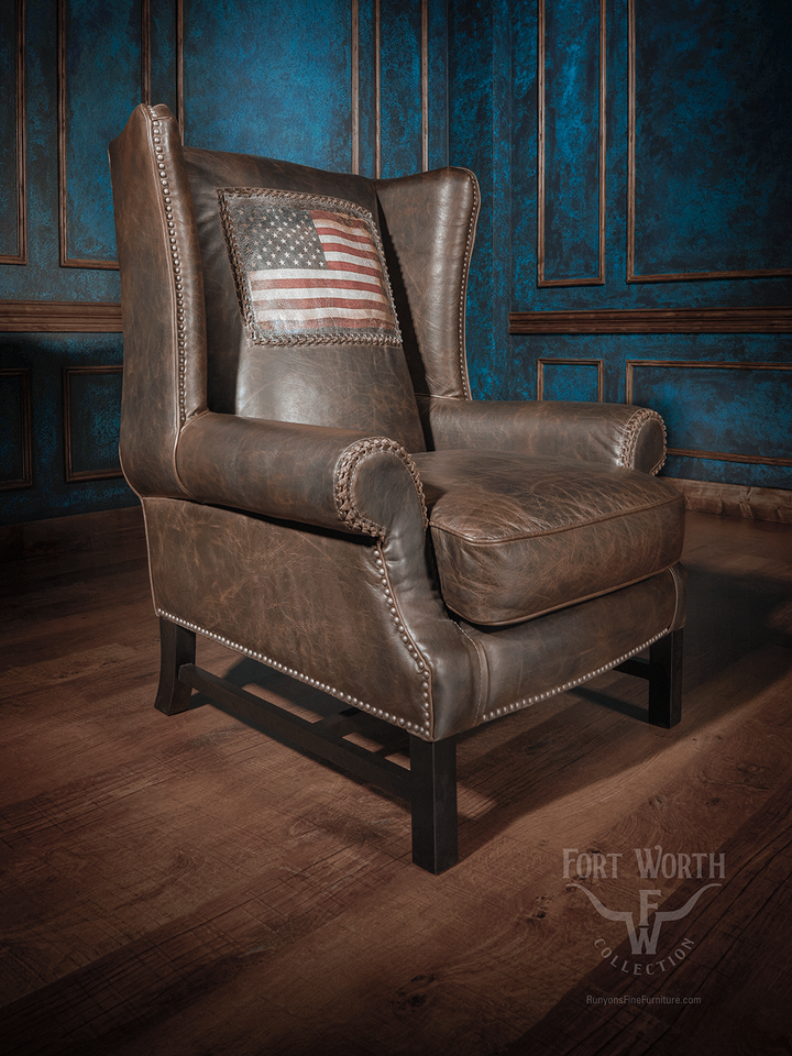 Stars & Stripes Leather Accent Chair