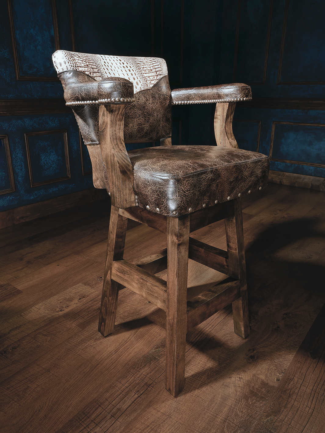 western leather cowboy barstool