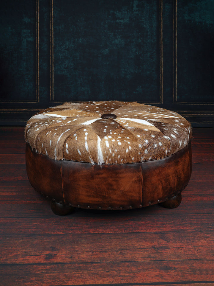 Leather & Axis Ottoman