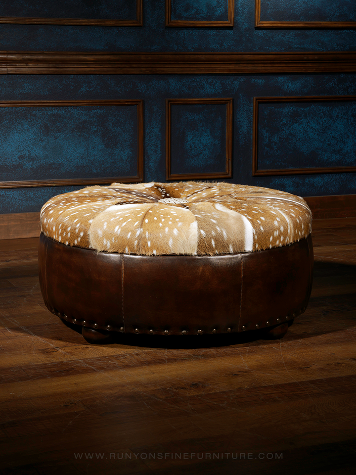 Lodge Leather Axis Ottoman