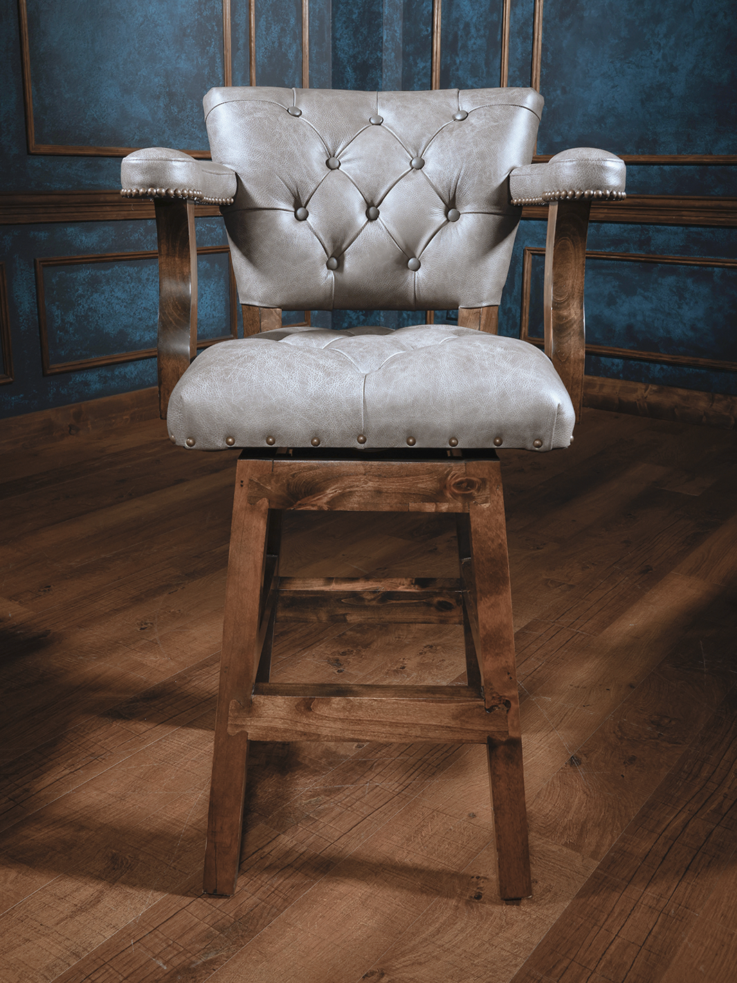 high end cowhide and leather bar stool