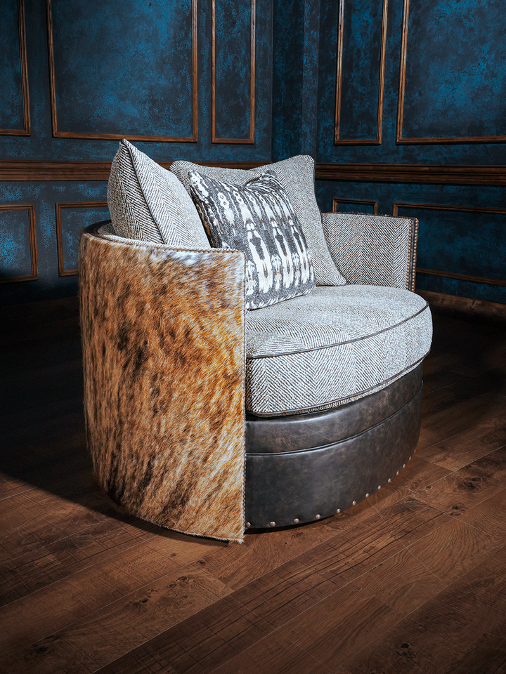 Cowhide Dyson Swivel Chair