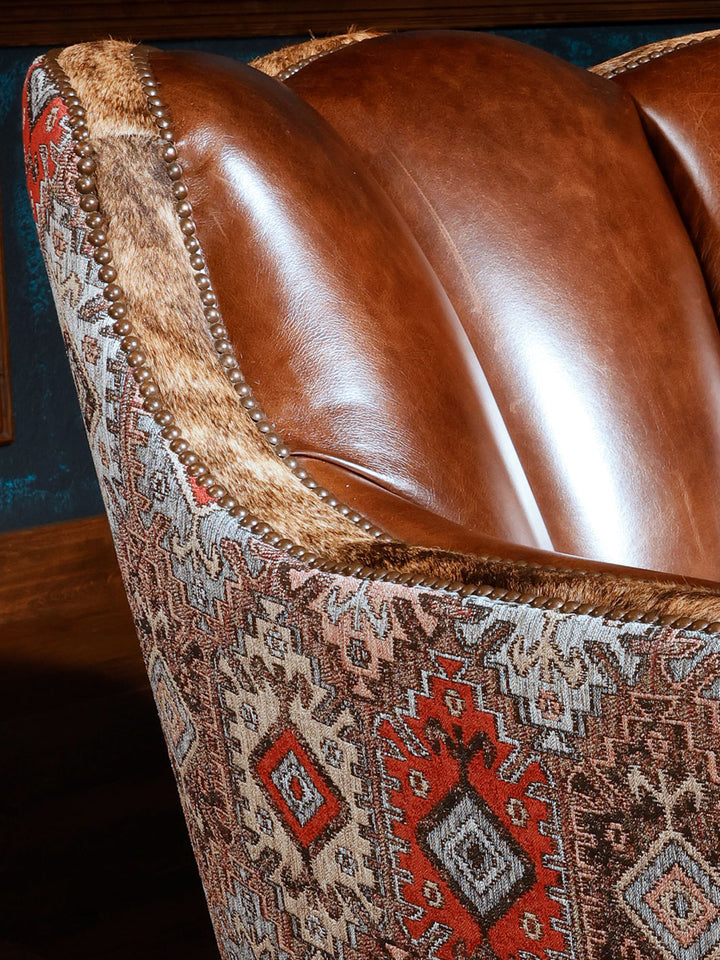 Western Wishes Leather Swivel Chair